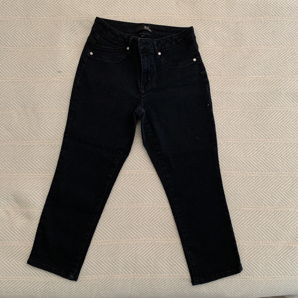966  1822 Denim  Black  Cropped  Straight